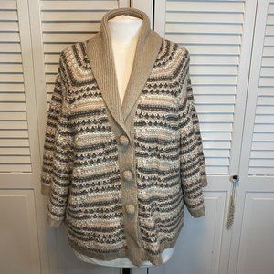CHRISTOPHER & BANKS WOOL BLEND OVERSIZED CARDIGAN SWEATER